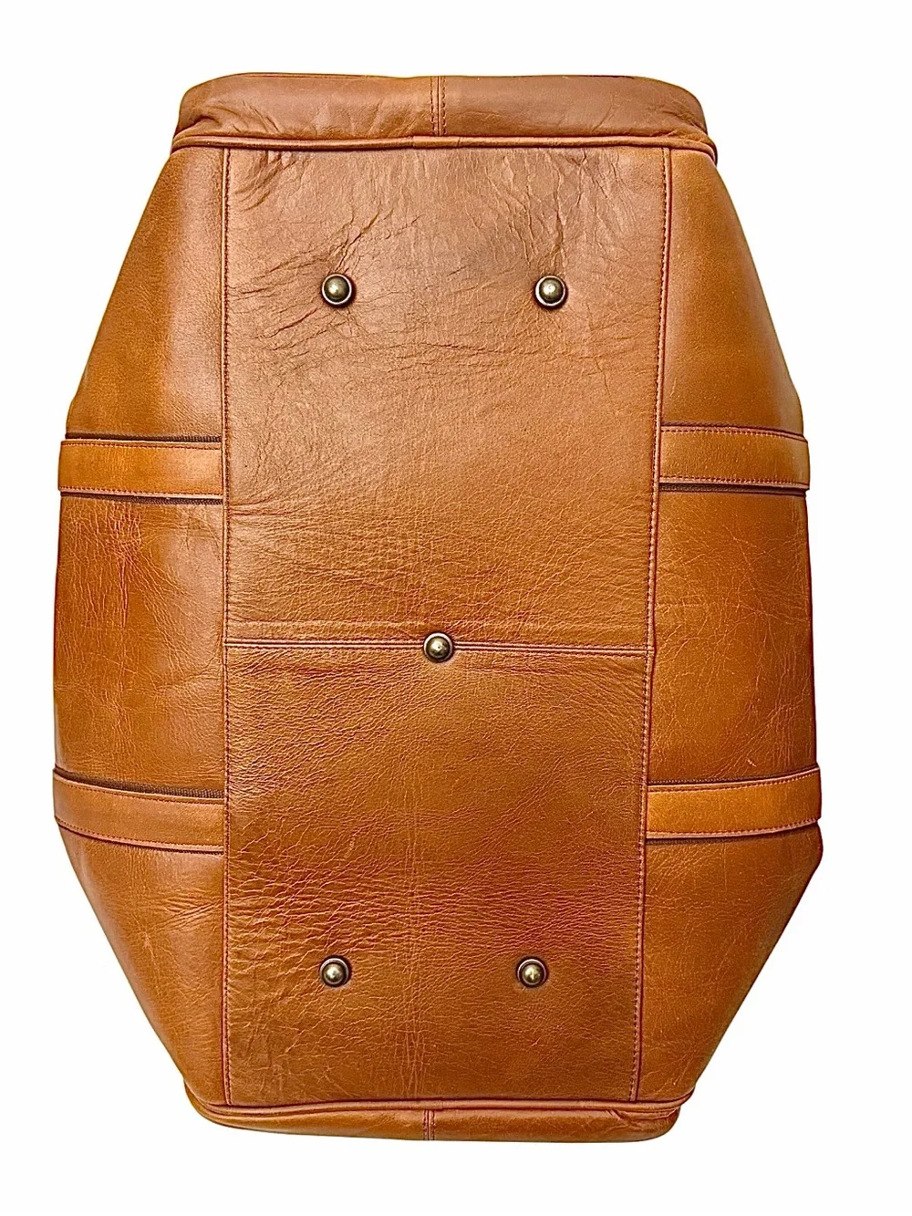 Adoni MMVLL Brown Leather Duffel Weekender Travel Bag 20x10x9 New
